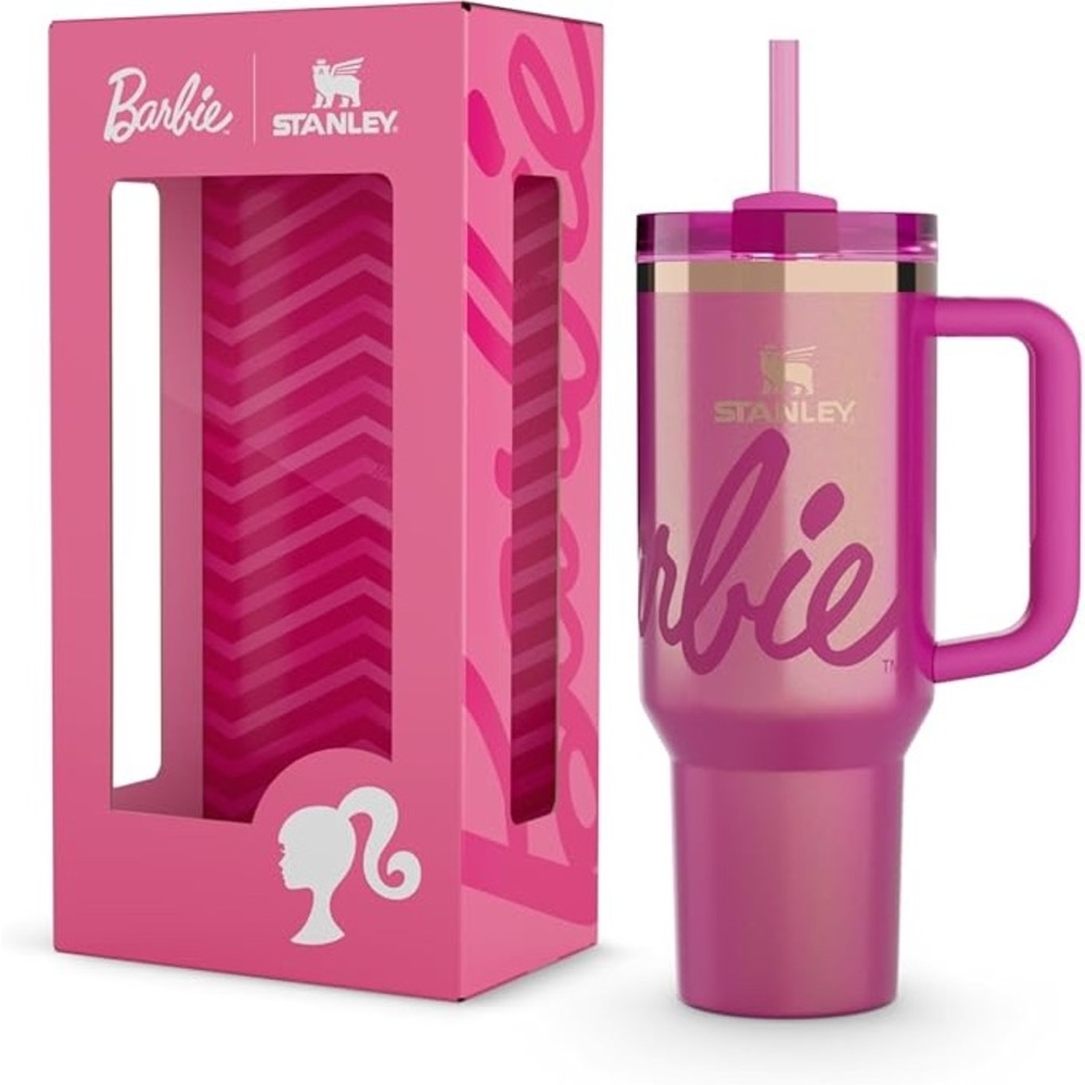 Stanley Barbie Pink Tumbler with Straw
